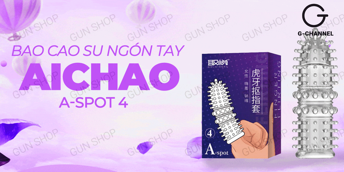  Kho sỉ Bao cao su ngón tay Aichao A-spot 4 - Gai nổi lớn - Hộp 1 cái mới nhất