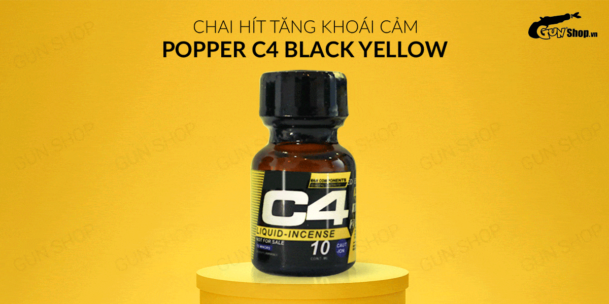 Review Chai hít tăng khoái cảm Popper C4 Black Yellow - Chai 10ml tốt nhất