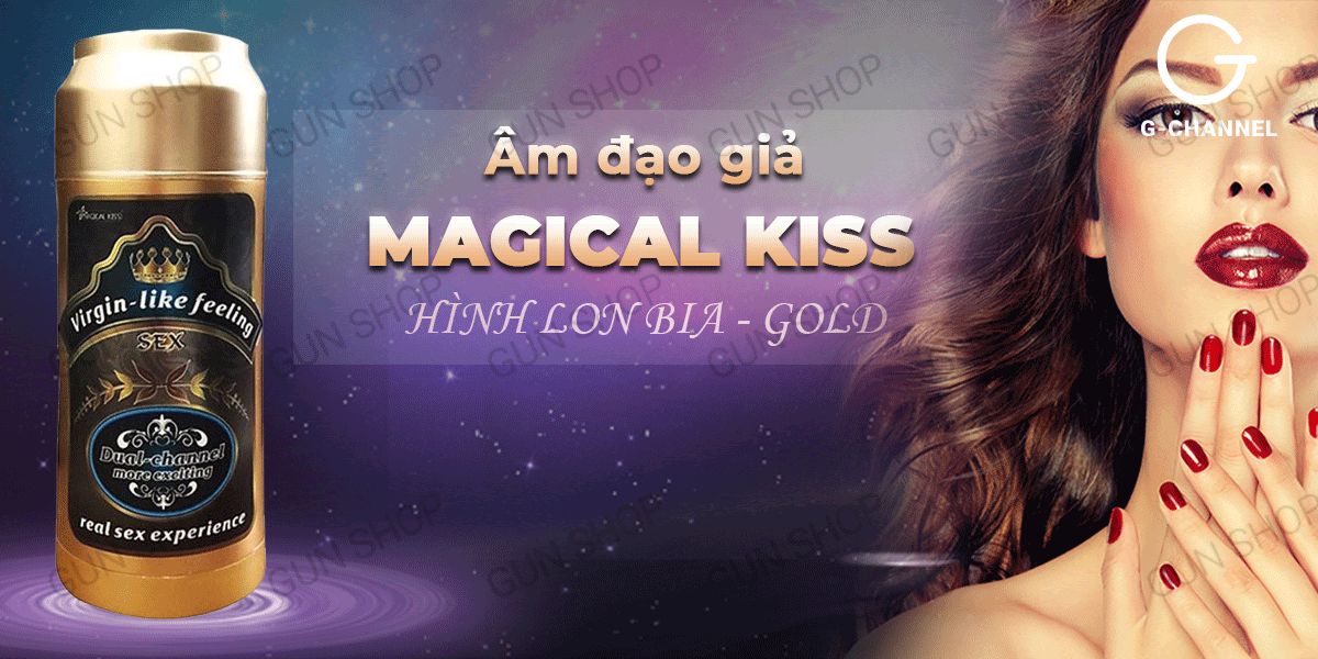  Phân phối Âm đạo giả ngụy trang hình lon bia - Magical Kiss - Gold loại tốt