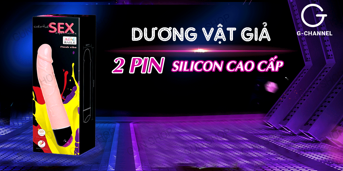 Dương vật giả HongKong 2 pin silicon cao cấp