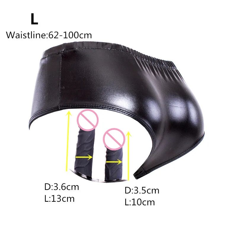 Bỏ sỉ Dương vật giả gắn quần lót da PU sextoy đồ chơi cho les chính hãng