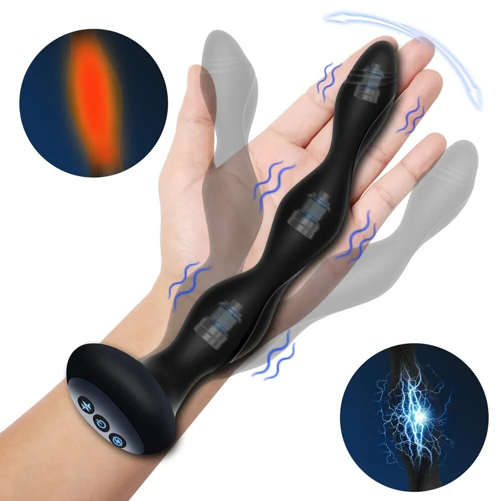 Kho sỉ Que rung hậu môn dạng chuỗi toả nhiệt silicon siêu mềm có thể uốn cong hàng mới về