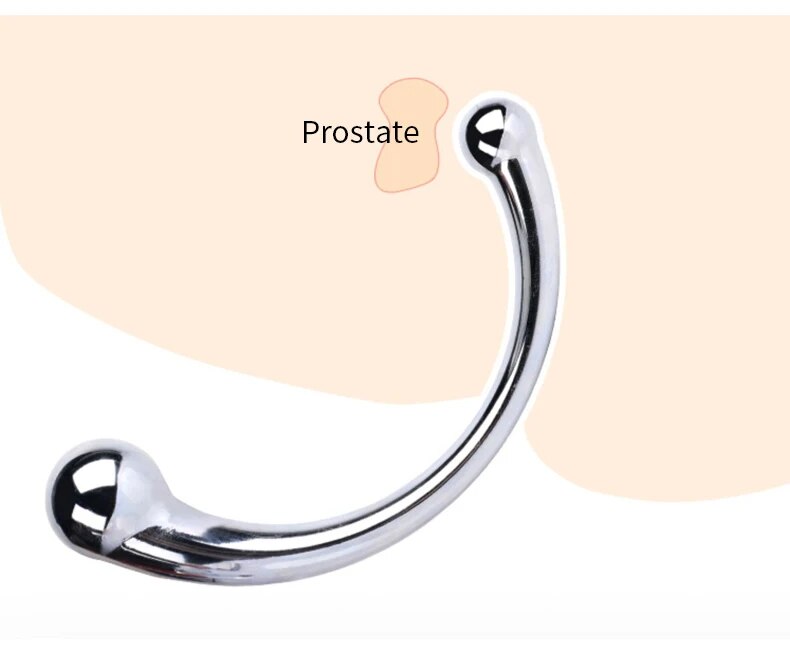Bỏ sỉ Que inox hai đầu cong chữ C dụng cụ massage kích thích hậu môn tuyến tiền liệt hàng xách tay