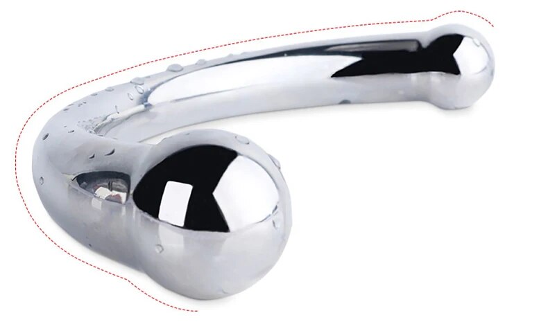 Bỏ sỉ Que inox hai đầu cong chữ C dụng cụ massage kích thích hậu môn tuyến tiền liệt hàng xách tay
