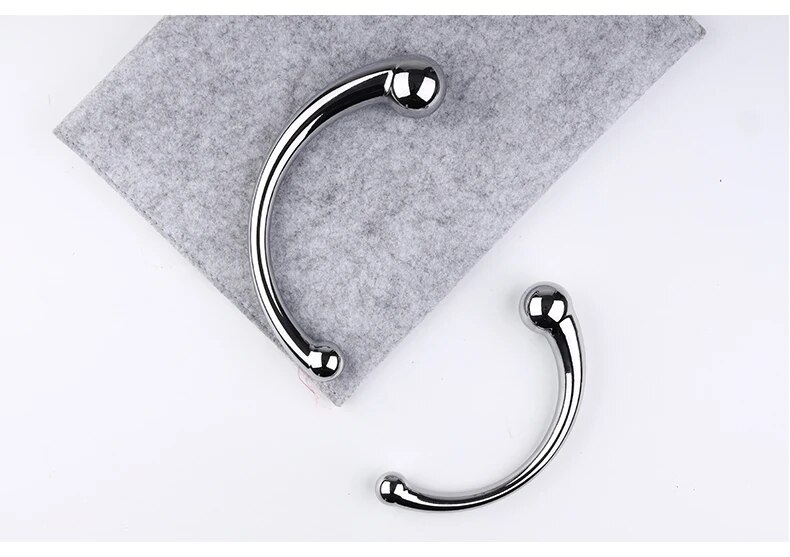 Bỏ sỉ Que inox hai đầu cong chữ C dụng cụ massage kích thích hậu môn tuyến tiền liệt hàng xách tay