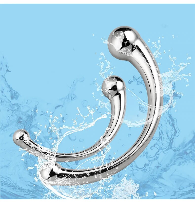 Bỏ sỉ Que inox hai đầu cong chữ C dụng cụ massage kích thích hậu môn tuyến tiền liệt hàng xách tay