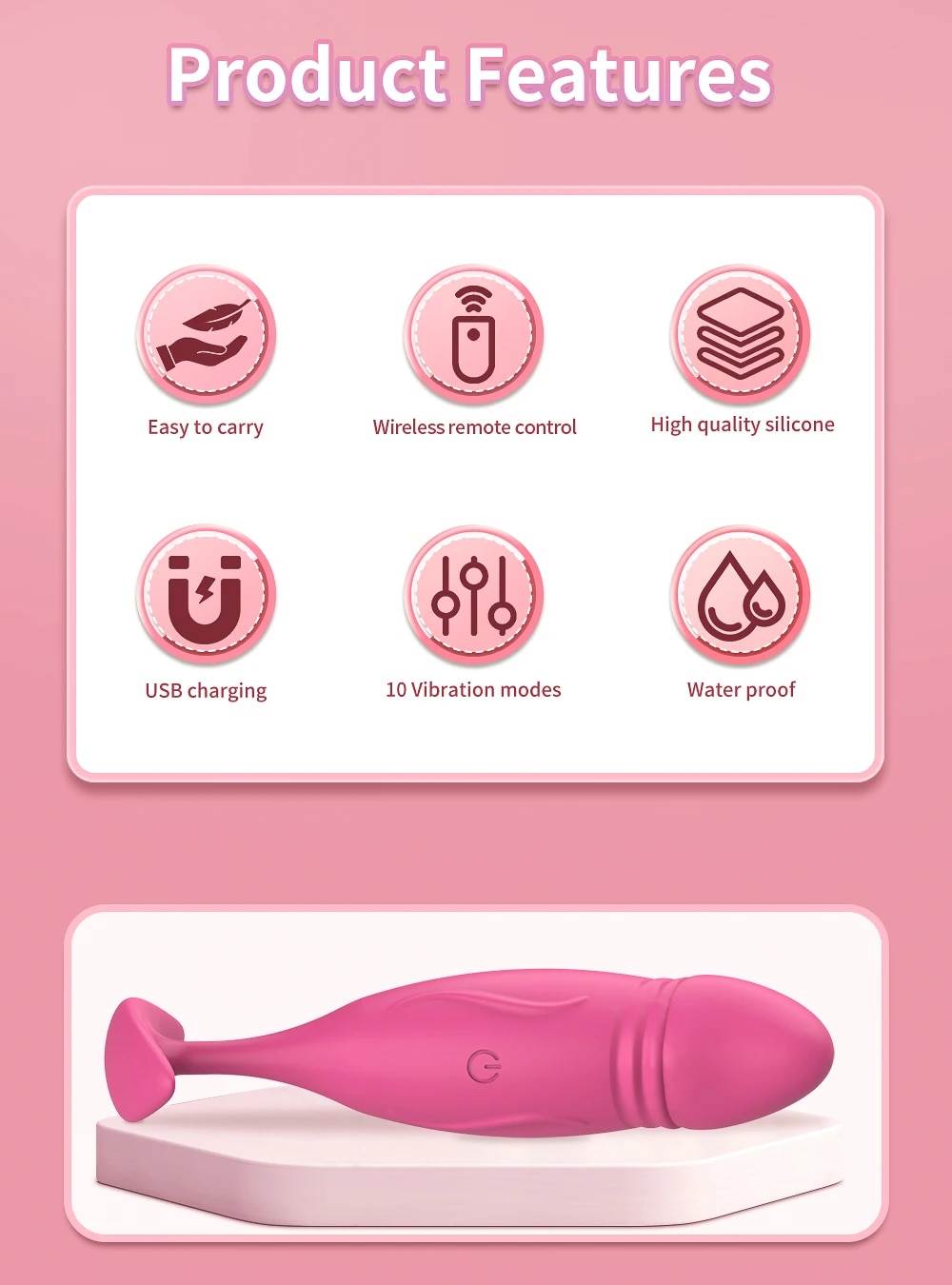 Kho sỉ Trứng rung tình yêu hình dương vật giả massage âm đạo hậu môn có remote nhập khẩu