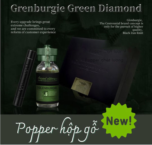 Thông tin Popper Hộp Gỗ Glenburgie Green Diamond 30ml Aged 95 mẫu mới loại mạnh giá rẻ