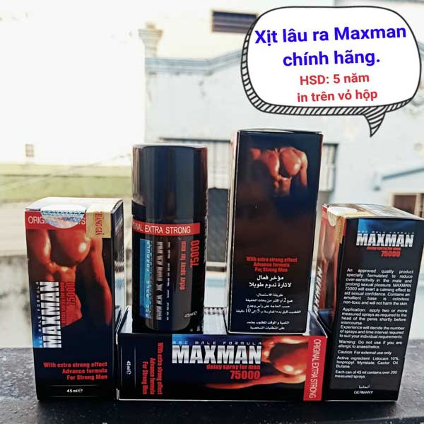 Cung cấp Chai Xịt Kéo Dài Thời Gian Maxman Delay Spray For Men 75000 chính hãng
