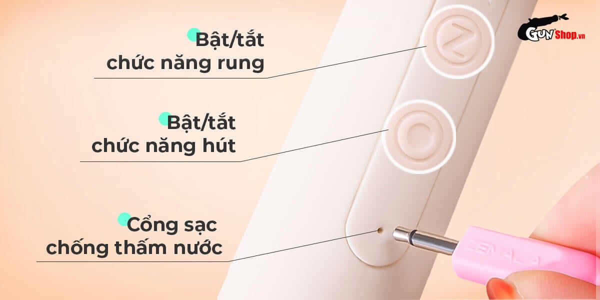 Máy massage Svakom Zemalia Love 2 đầu rung thụt bú Máy massage Svakom Zemalia Love 2 đầu rung thụt bú