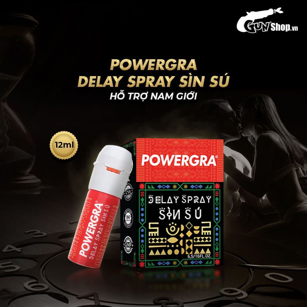 Chai xịt Powergra Delay Spray Sìn Sú kéo dài thời gian quan hệ