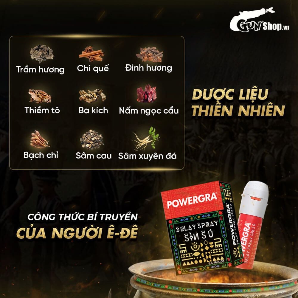 Chai xịt Powergra Delay Spray Sìn Sú kéo dài thời gian quan hệ