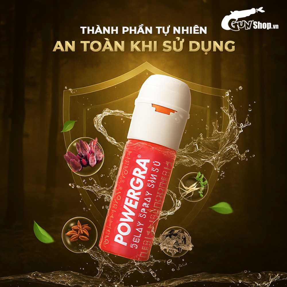 Chai xịt Powergra Delay Spray Sìn Sú kéo dài thời gian quan hệ