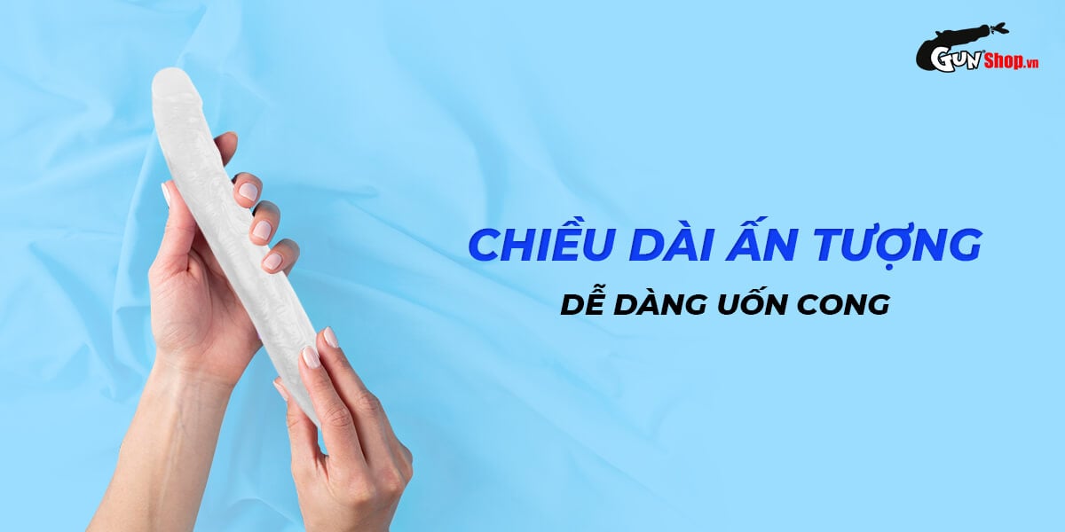 Shop bán Dương vật giả 2 đầu Chisa Hi-Rubber 12.8 Inch Trắng giá rẻ