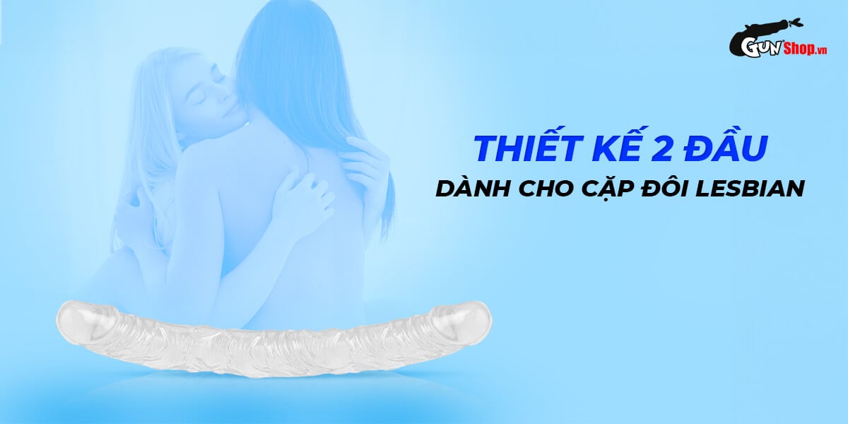 Shop bán Dương vật giả 2 đầu Chisa Hi-Rubber 12.8 Inch Trắng giá rẻ