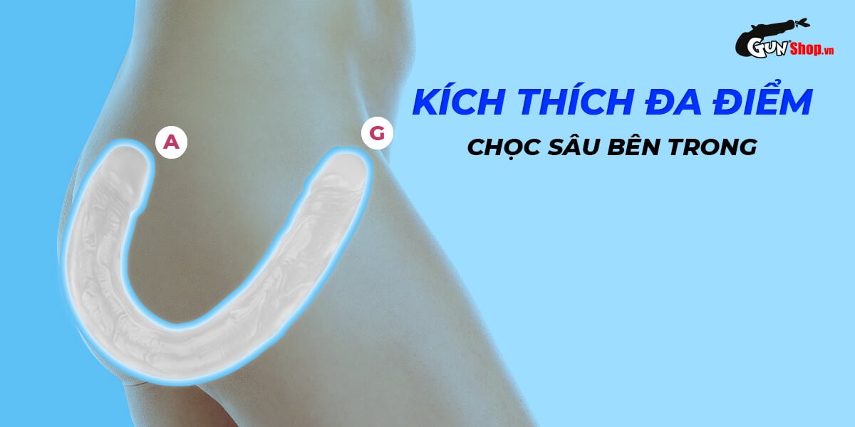 Shop bán Dương vật giả 2 đầu Chisa Hi-Rubber 12.8 Inch Trắng giá rẻ