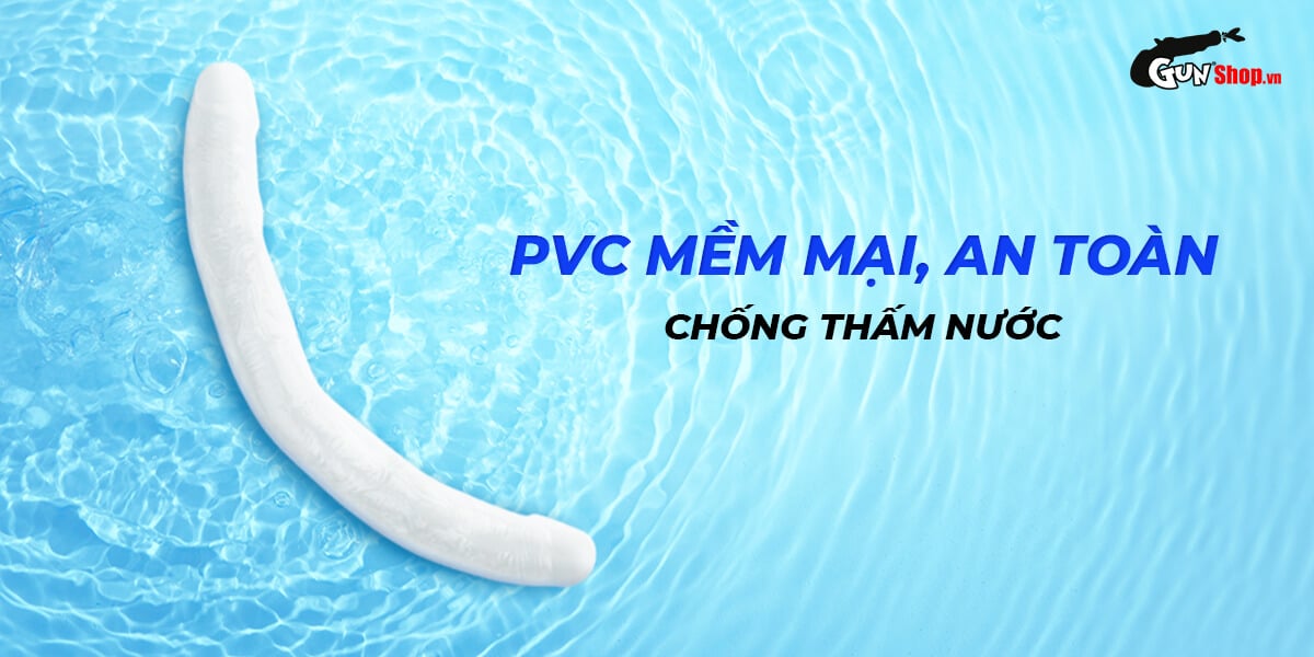 Shop bán Dương vật giả 2 đầu Chisa Hi-Rubber 12.8 Inch Trắng giá rẻ