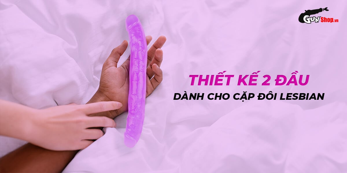 Dương vật giả 2 đầu Chisa Hi-Rubber silicon an toàn tím