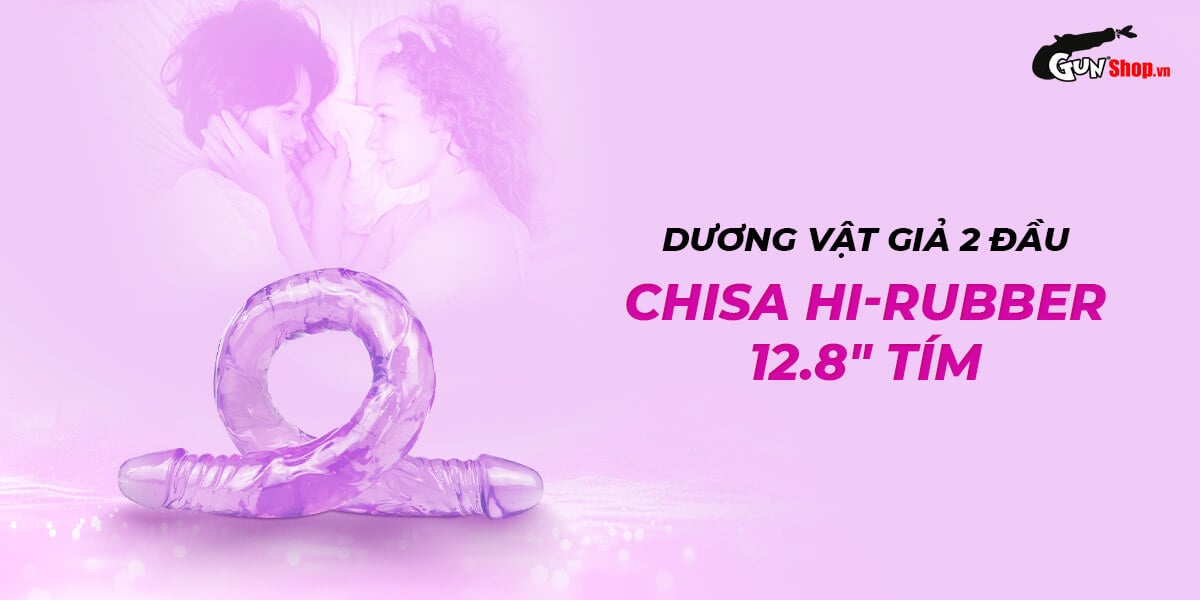 Đánh giá Dương vật giả 2 đầu Chisa Hi-Rubber 12.8 Inch Tím giá rẻ