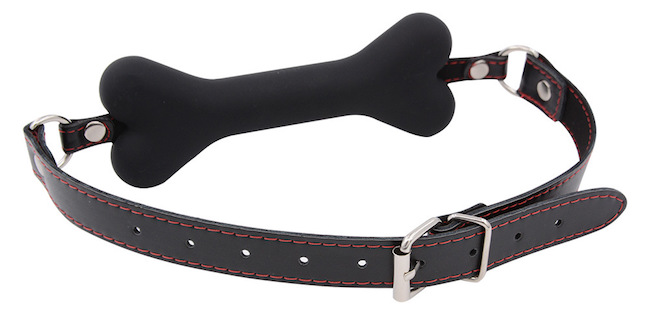 Dụng Cụ Bịt Miệng Hình Khúc Xương Silicone Gag BDSM Nô Lệ Hồng Đen