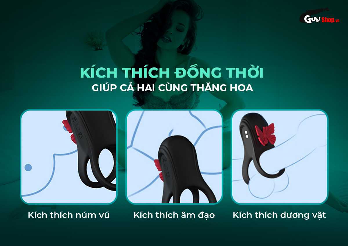Vòng rung đôi Butterfly Ring tăng khoái cảm cho các cặp đôi