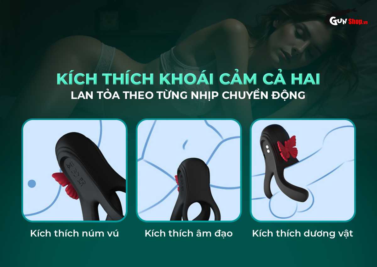 Vòng rung đôi Butterfly Ring thế hệ 2 cánh bướm tăng khoái cảm kéo dài cuộc yêu Vòng rung đôi Butterfly Ring thế hệ 2 cánh bướm tăng khoái cảm kéo dài cuộc yêu