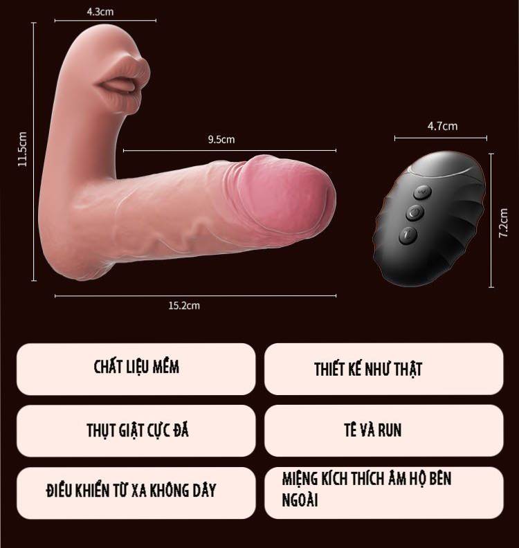 Dương vật giả gắn quần lót Mizzzee rung thụt có lưỡi liếm