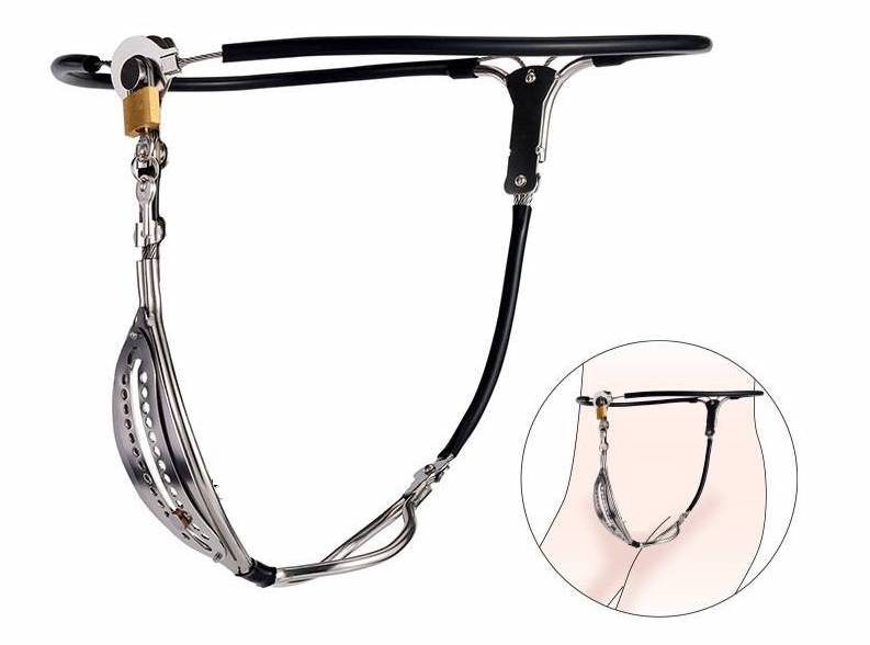 Quần lót bạo dâm thép không gỉ đai trinh tiết nữ điều chỉnh