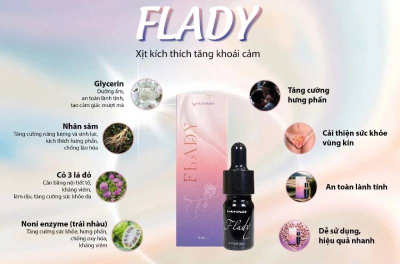 Gel Flady giảm khô hạn tăng khoái cảm kích thích ham muốn nữ tự nhiên