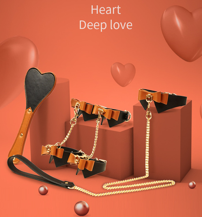 Bộ đồ chơi bạo dâm da Runyu mềm dễ uốn, khóa kim loại chống gỉ