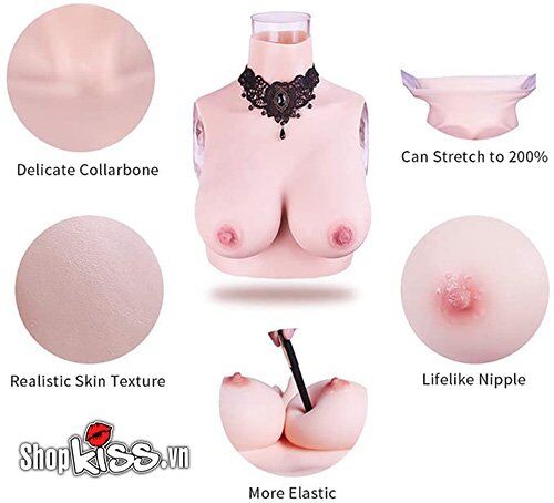 Mua Ngực giả silicone full cổ như thật hỗ trợ tăng vòng 1 cao cấp