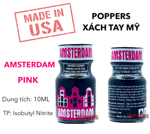  Bỏ sỉ Popper Amsterdam Pink 10ml chính hãng Mỹ USA PWD hàng mới về