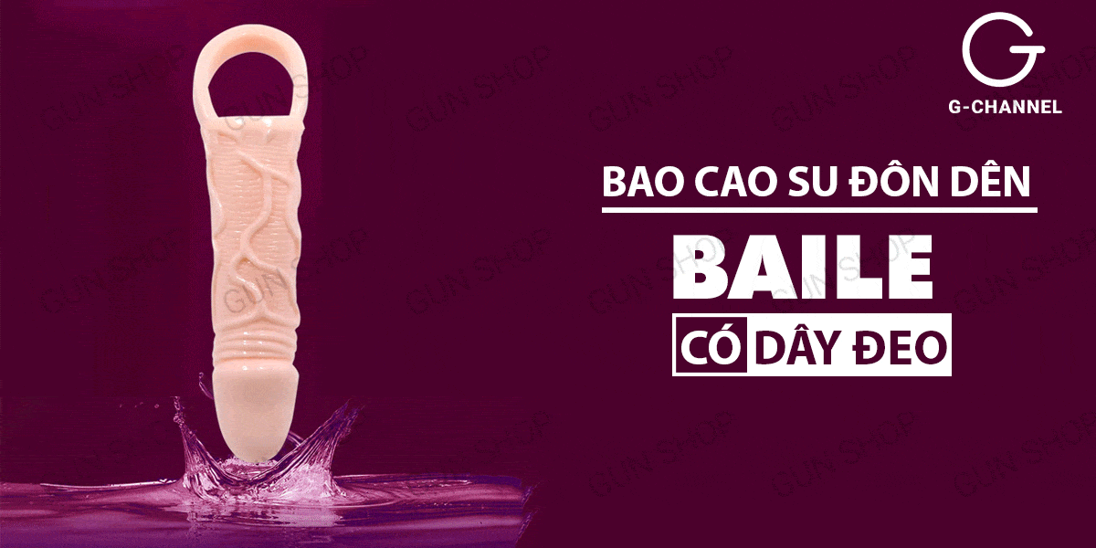 Bao cao su đôn dên tăng kích thước có dây đeo Baile Extension Bao cao su đôn dên tăng kích thước có dây đeo Baile Extension