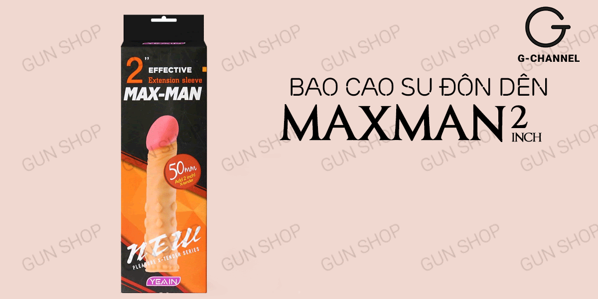 Bao cao su đôn dên tăng kích thước Maxman tăng 2 Bao cao su đôn dên tăng kích thước Maxman tăng 2