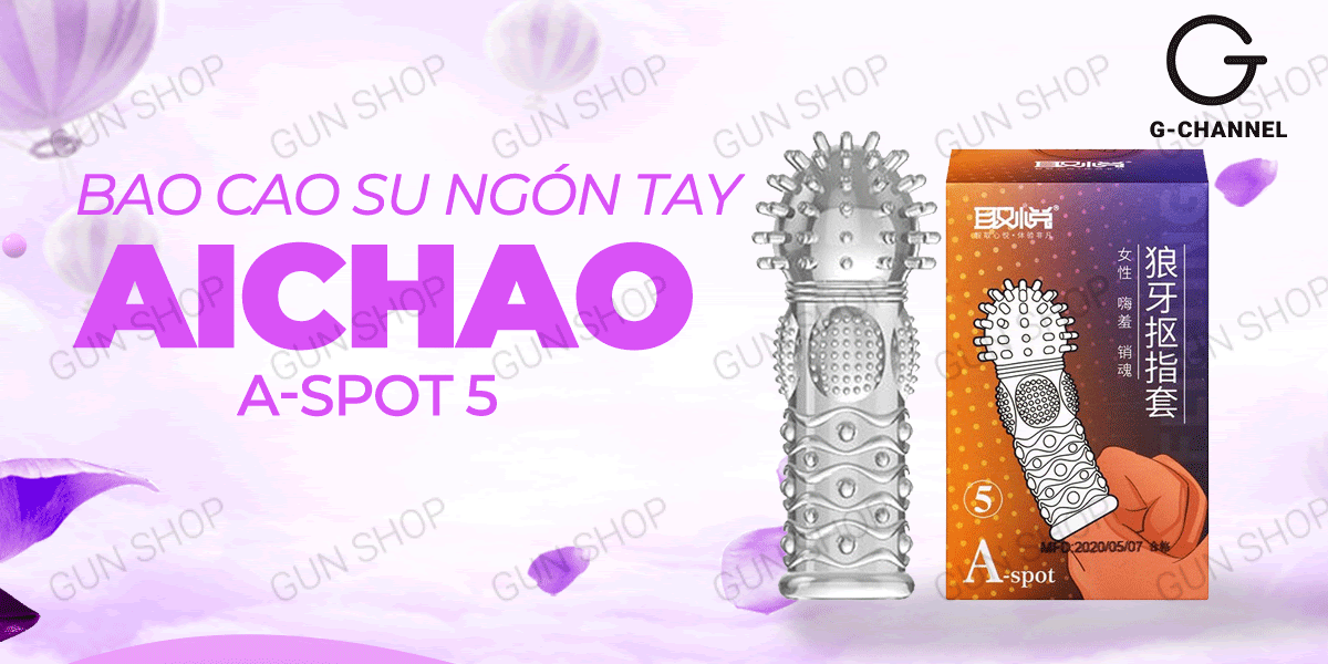 Nhập sỉ Bao cao su ngón tay Aichao A-spot 5 - Gai nổi lớn - Hộp 1 cái tốt nhất