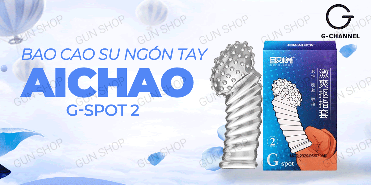  Giá sỉ Bao cao su ngón tay dài Aichao G-spot 2 - Gai nổi lớn - Hộp 1 cái loại tốt