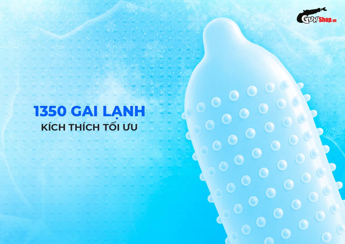 Bỏ sỉ Bao cao su Okamoto Dot De Cool - Gai lạnh, kéo dài thời gian - Hộp 10 cái loại tốt