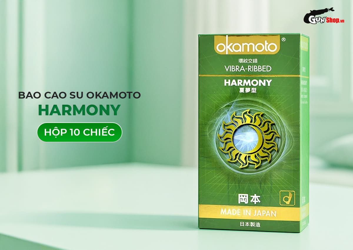 Bán Bao cao su Okamoto Harmony - Gân sọc, siêu mỏng - Hộp 10 cái tốt nhất