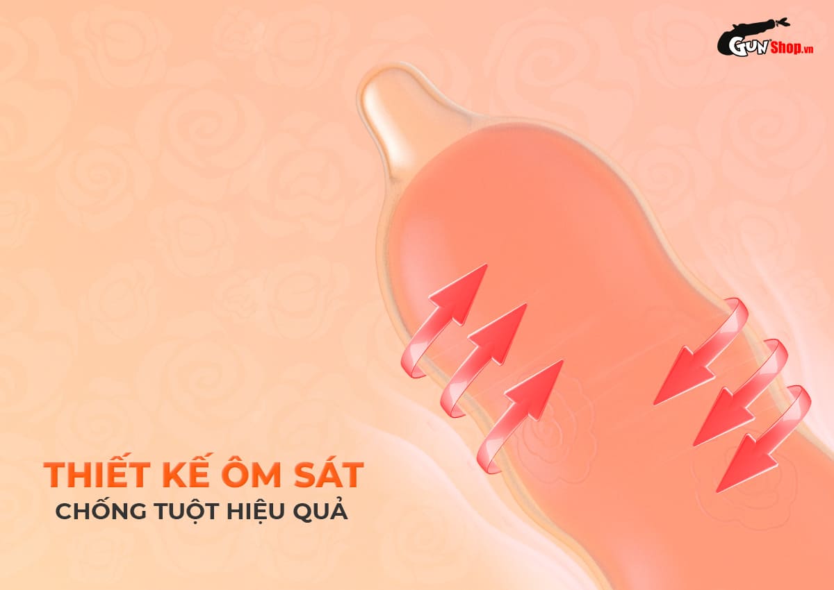 Kho sỉ Bao cao su Okamoto Roman - Vân hoa hồng, ôm khít - Hộp 10 cái mới nhất