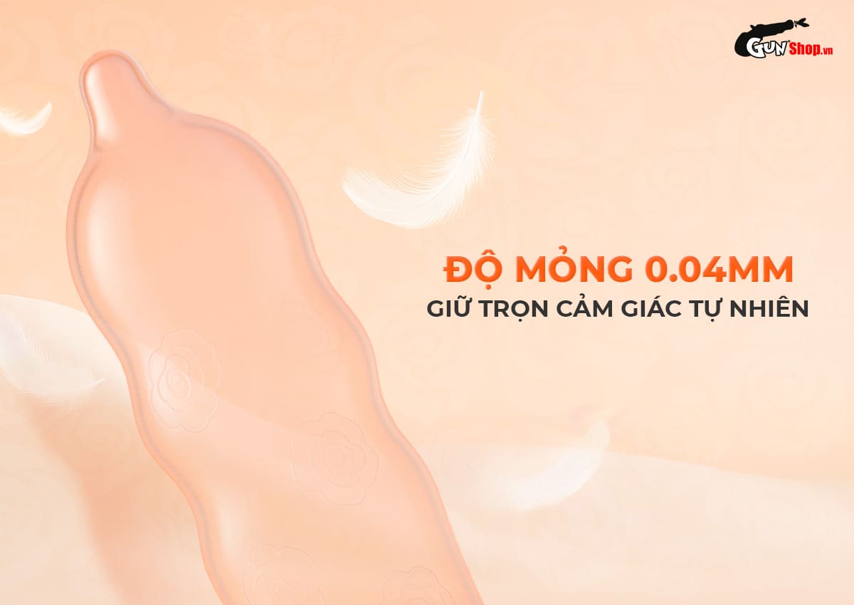 Kho sỉ Bao cao su Okamoto Roman - Vân hoa hồng, ôm khít - Hộp 10 cái mới nhất