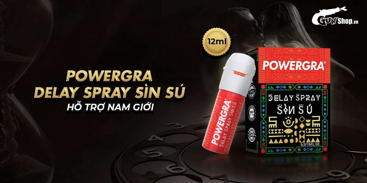 Bán Chai xịt Powergra Delay Spray Sìn Sú kéo dài thời gian - Chai 12ml chính hãng