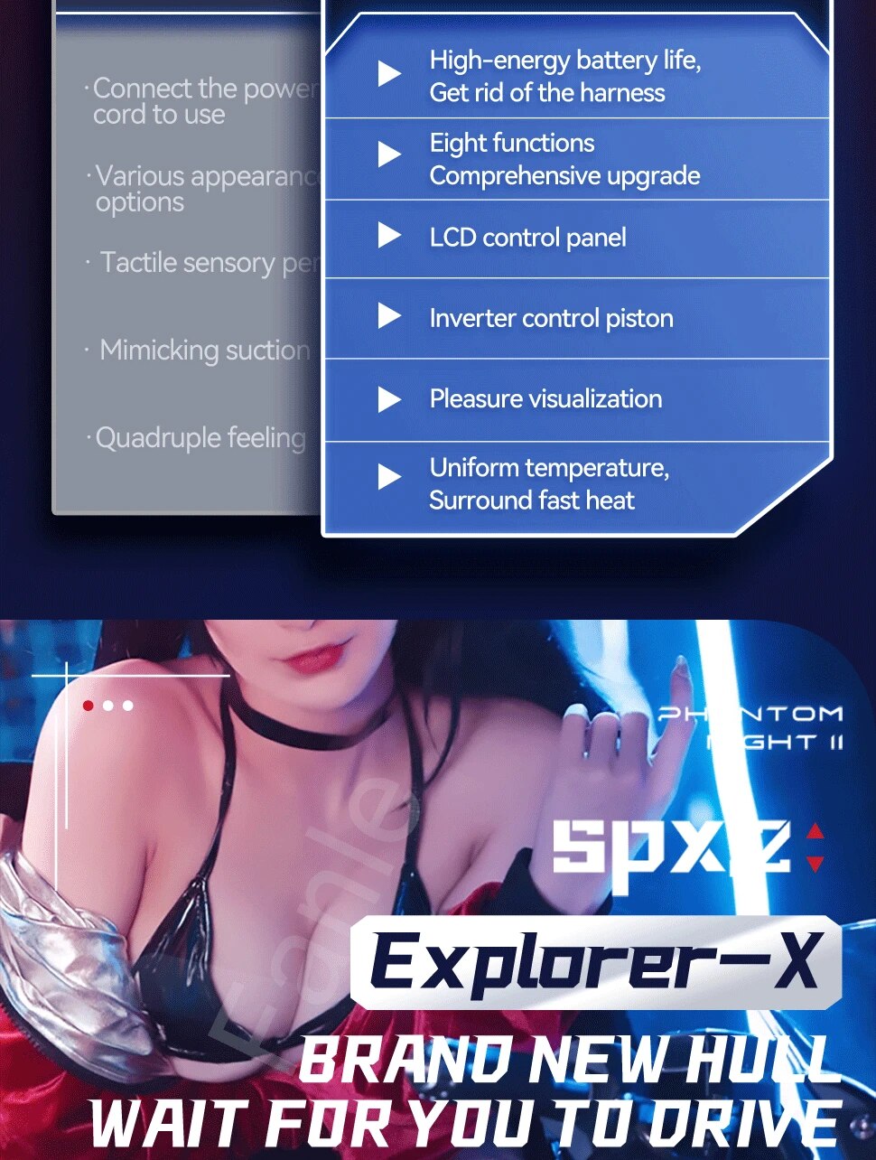 Shop bán Máy thủ dâm tự động Explorer-X II rung thụt co bóp âm đạo giả cầm tay giá sỉ