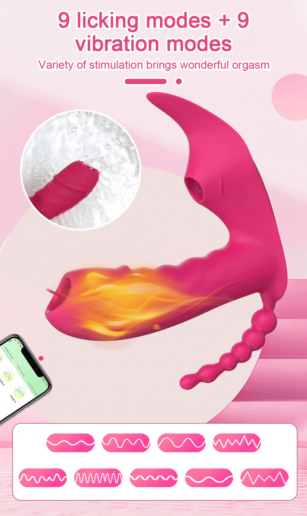 Bảng giá Dương vật giả 3 trong 1 Love Spouse rung liếm hút kết nối Bluetooth điều khiển qua app hàng mới về