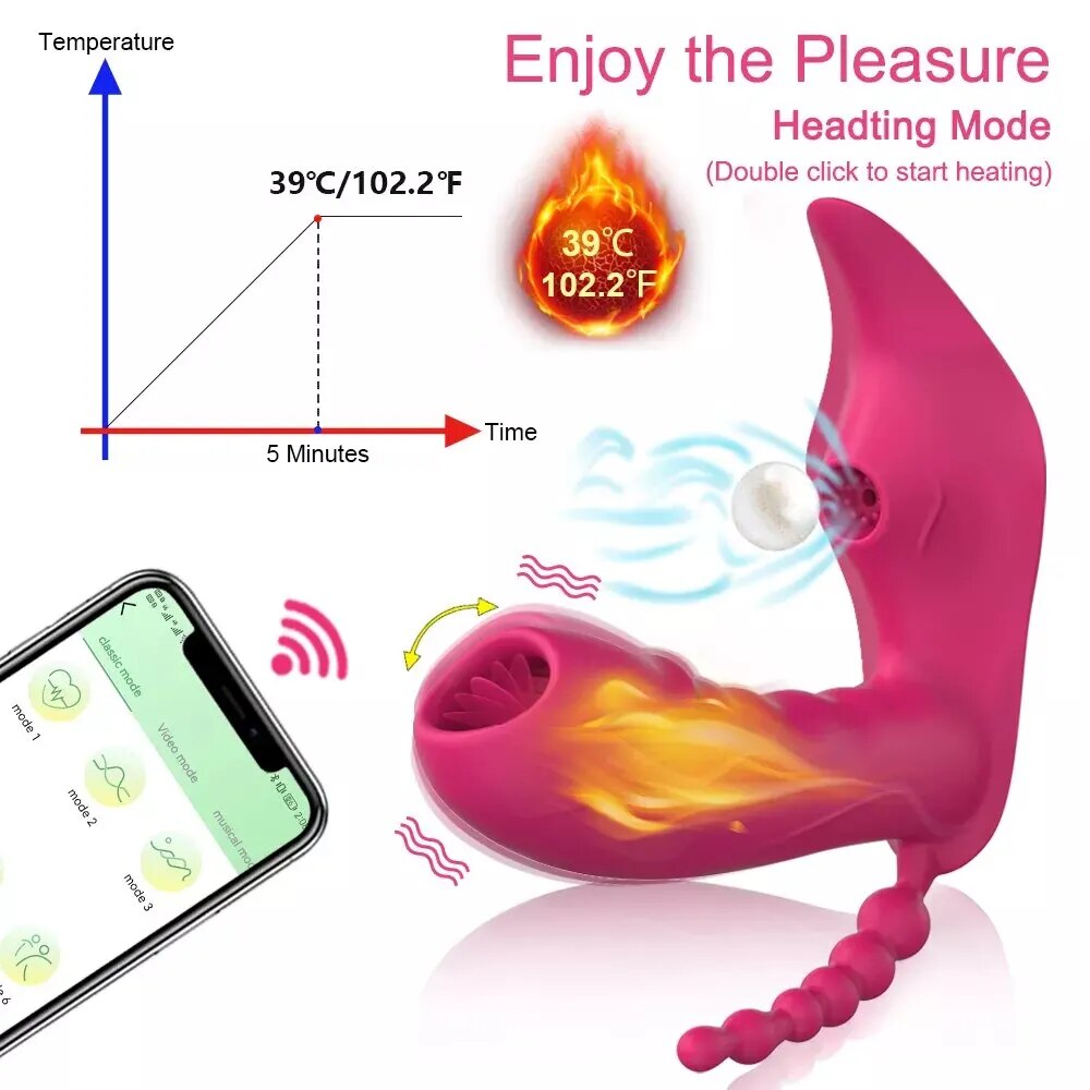 Sỉ Dương vật giả 3 trong 1 Love Spouse rung liếm hút kết nối Bluetooth điều khiển qua app hàng xách tay