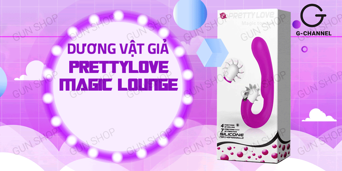  Nhập sỉ Dương vật giả kết hợp lưỡi rung siêu mạnh sạc điện - Pretty Love Magic Lounge tốt nhất