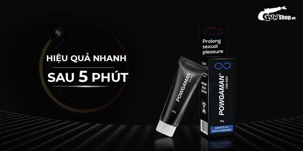 Nơi bán Gel bôi trơn Powgaman chống xuất tinh sớm kéo dài thời gian - Chai 10gr nhập khẩu