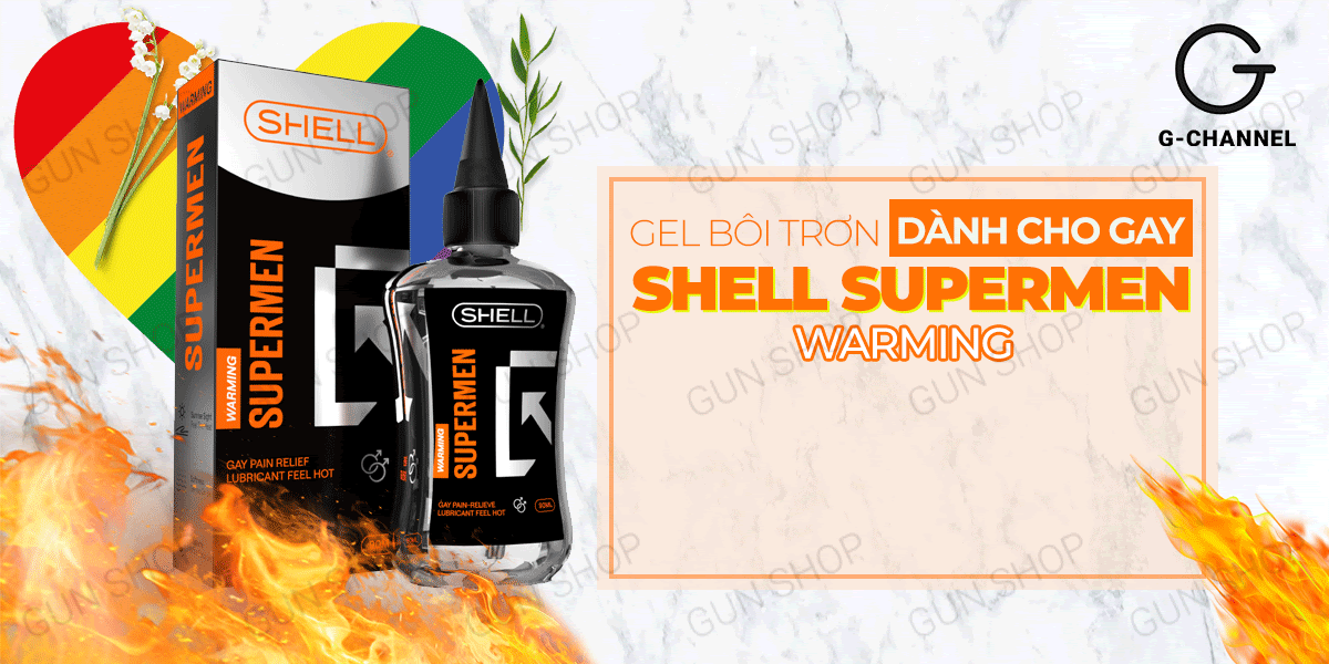  Phân phối Gel bôi trơn hậu môn nóng ấm - Shell Supermen Warming - Chai 90ml hàng xách tay