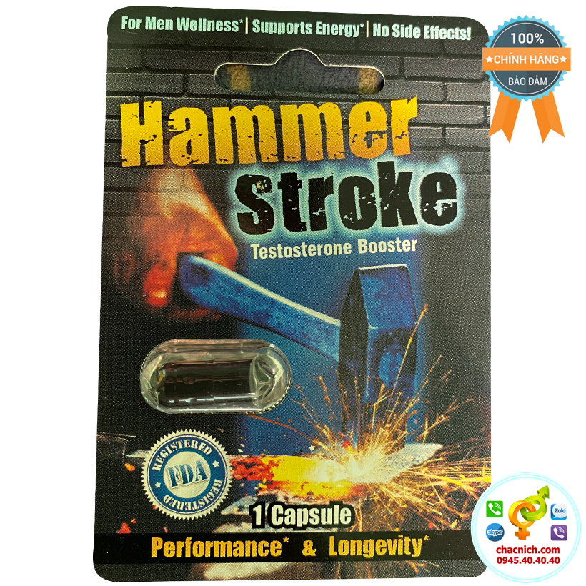  Đại lý Viên uống thảo dược hỗ trợ cải thiện sinh lý nam giới Hammer Stroke - Vỉ 1 viên giá sỉ