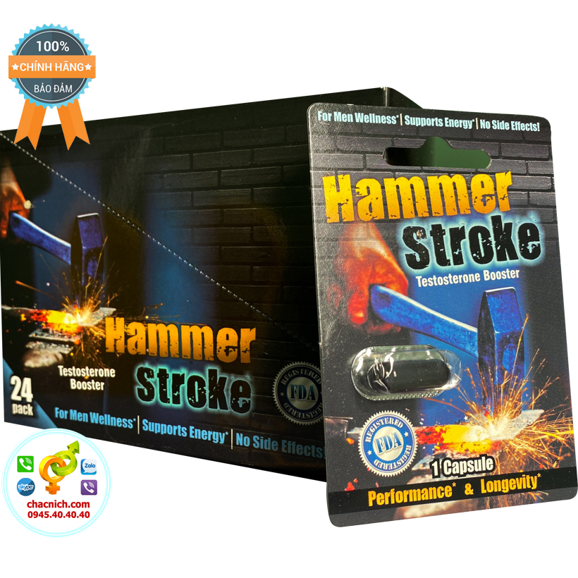  Đánh giá Viên uống thảo dược hỗ trợ cải thiện sinh lý nam giới Hammer Stroke - Vỉ 1 viên tốt nhất