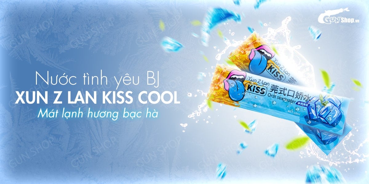  Shop bán Nước tình yêu BJ mát lạnh hương bạc hà - Xun Z Lan Kiss Cool - Gói 10ml cao cấp